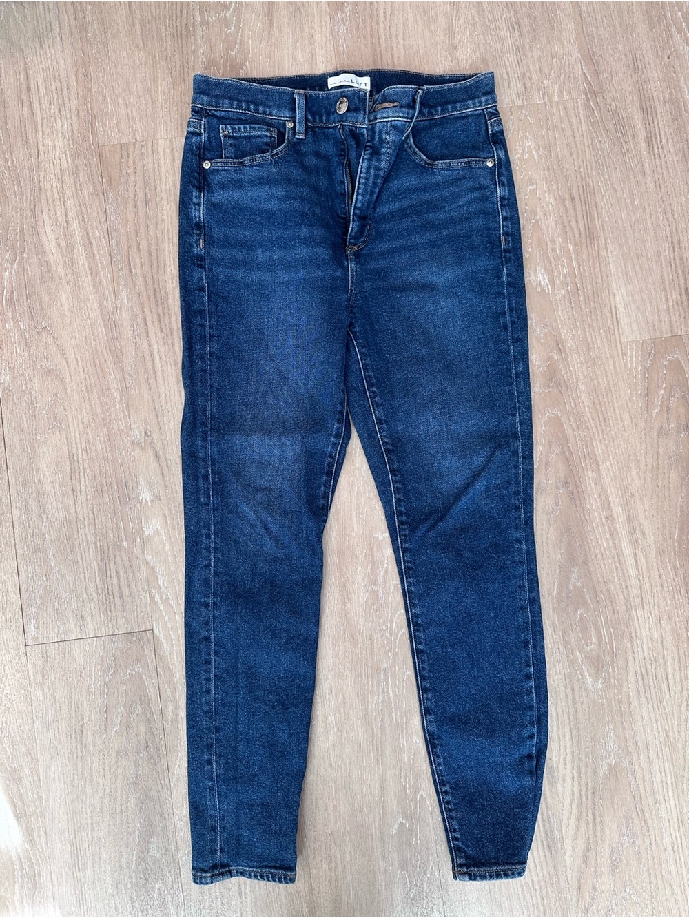 LOFT High Waist Skinny Ankle Jeans Size 28/6 Dark Wash
